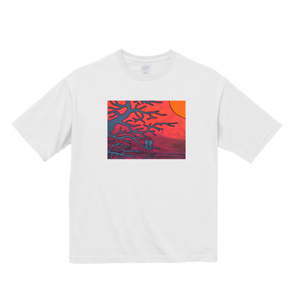 【アートTシャツ】恋焦がれる夕日 white image