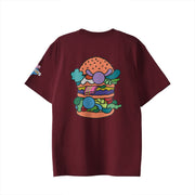 【Tシャツ】ローマンズロゴ×バーガー burgundy image