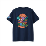【Tシャツ】ローマンズロゴ×バーガー indigo image