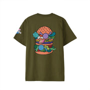 【Tシャツ】ローマンズロゴ×バーガー olive-drab image